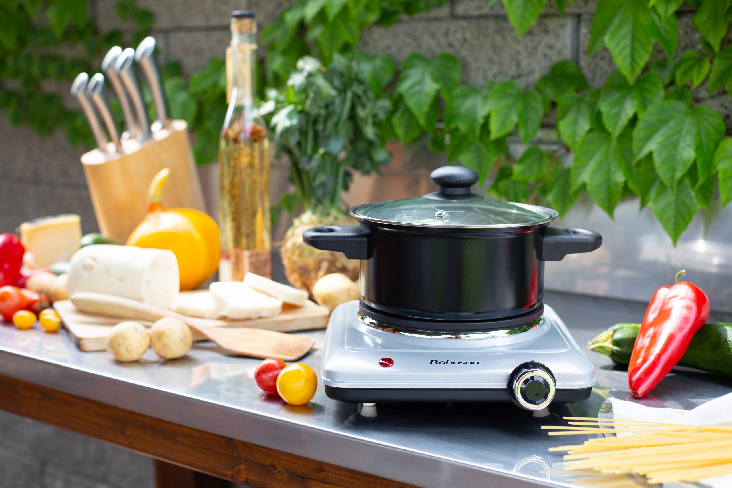 Jednoplotýnkový vařič Rohnson R-2430 stříbrný 3